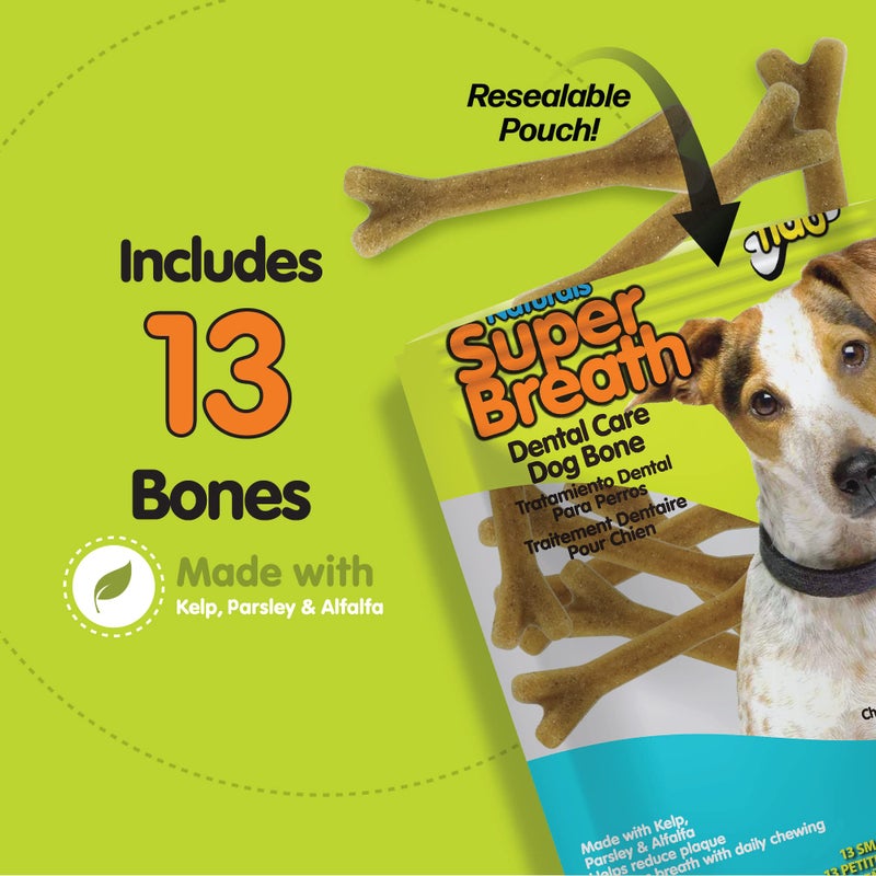 Fido - Super Breath Dental Care Bones for Dogs - 13 Count Small Dog Dental Treats for Small Dogs (Made in USA) - Tasty Dog Dental Chews Help Reduce Plaque, Tartar Buildup, and Freshens Breath - Image 4
